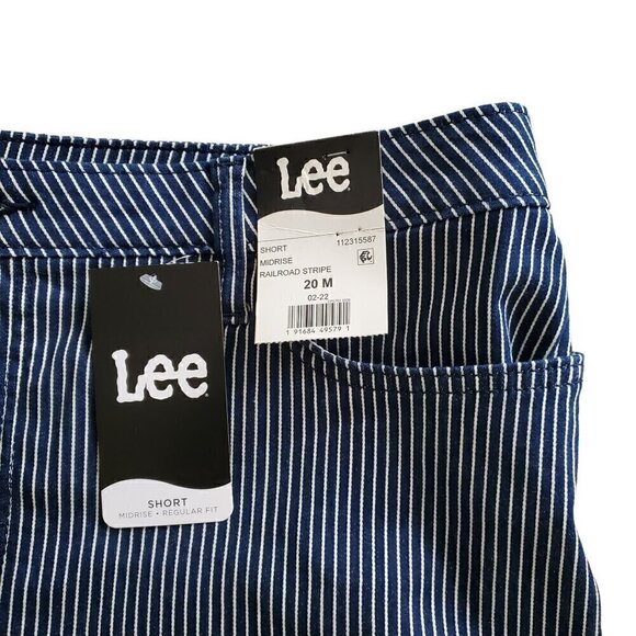 LEE DARK BLUE MIDRISE SHORTS SIZE 20 - Picture 3 of 8